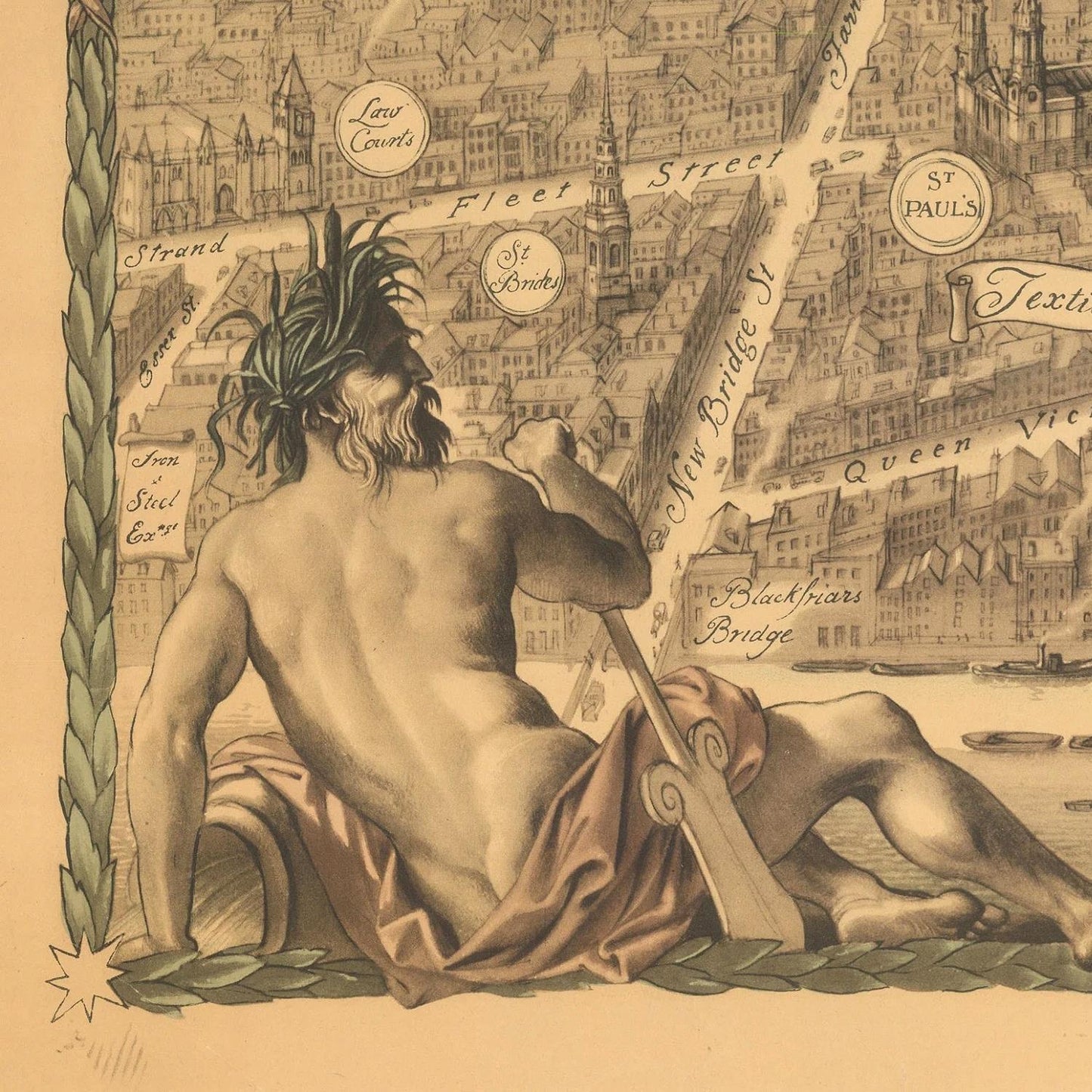 detail of the map from the bottom left corner