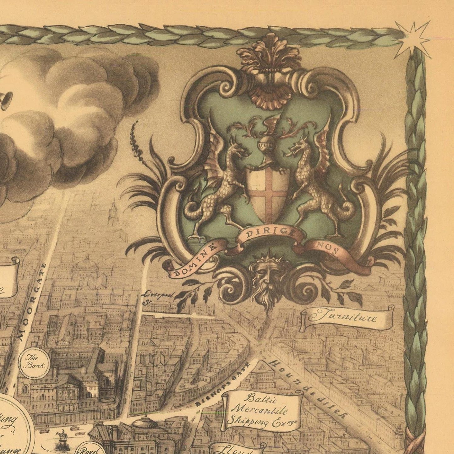 detail of the map from the top right corner