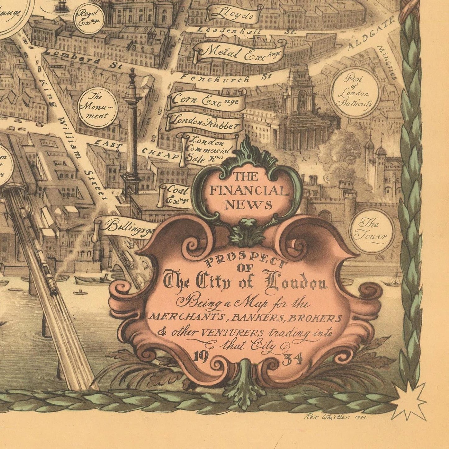 detail of the map from the bottom right corner