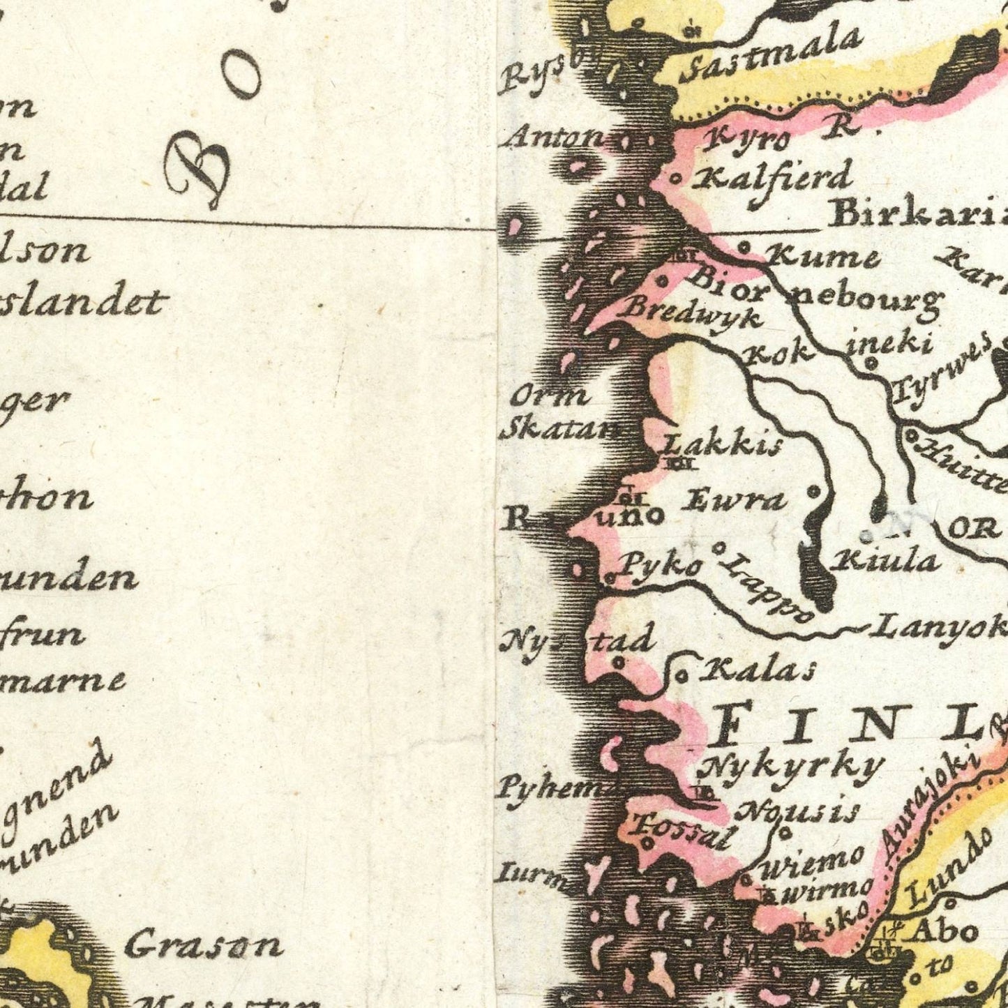 detail of the map from the centre