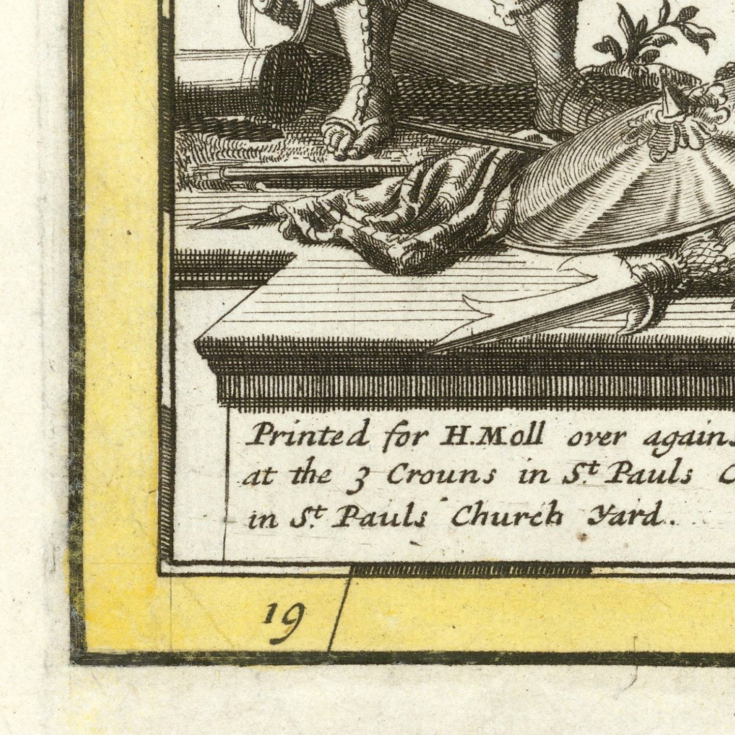 detail of the map from the bottom left corner