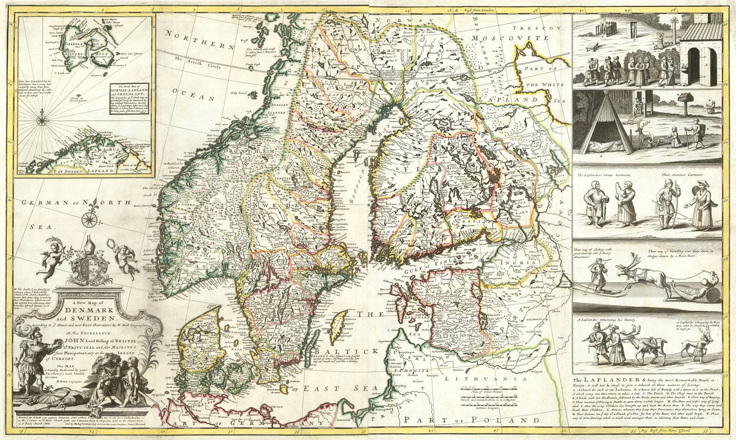 presentation of the map reproduction without a frame