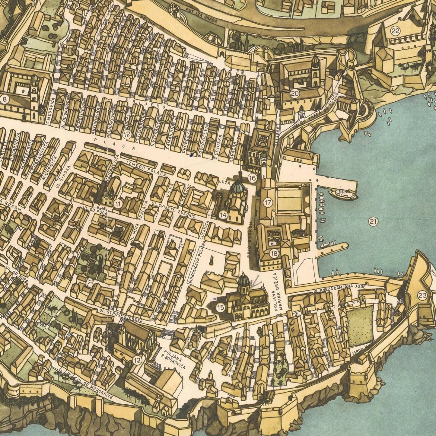 detail of the map from the centre