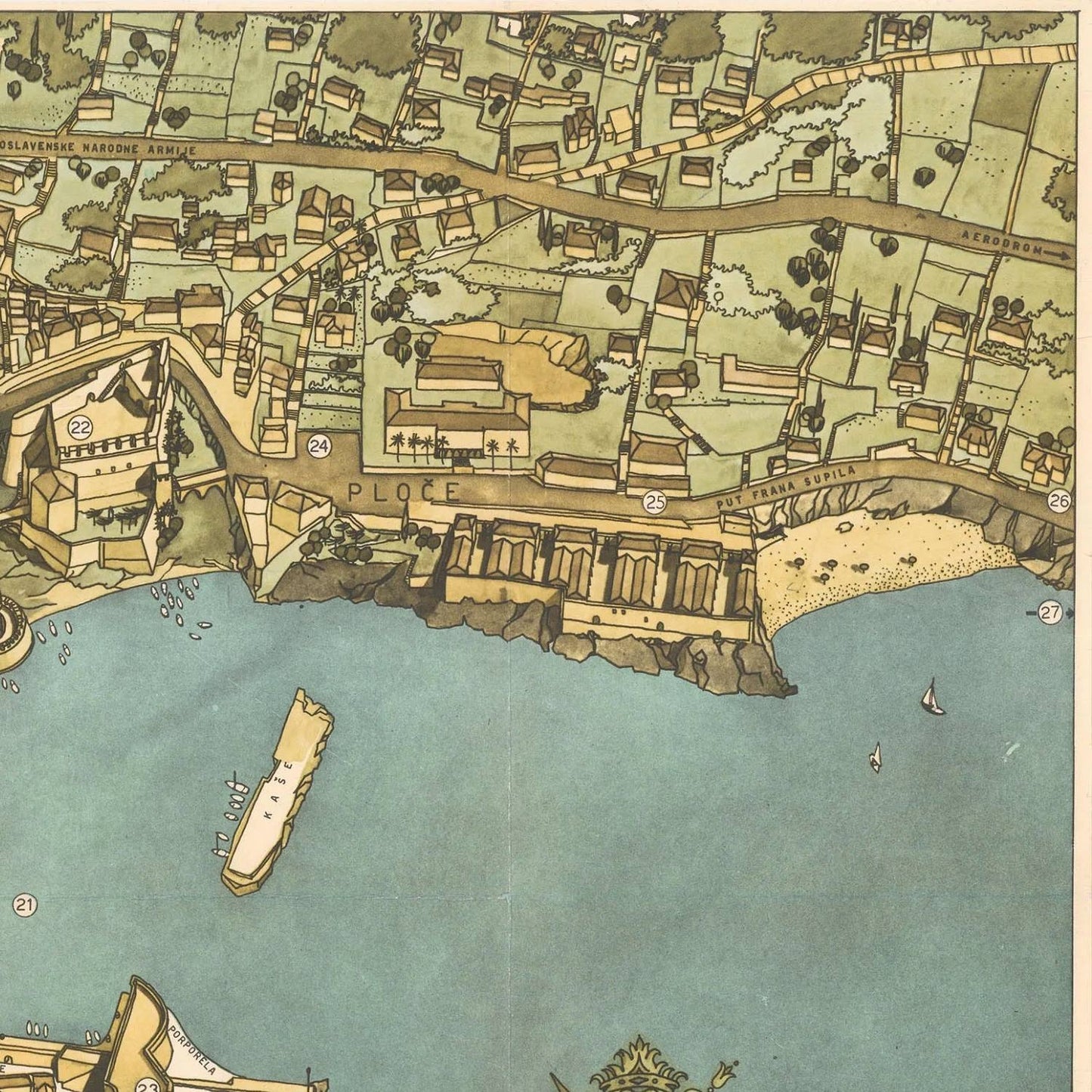 detail of the map from the top right corner