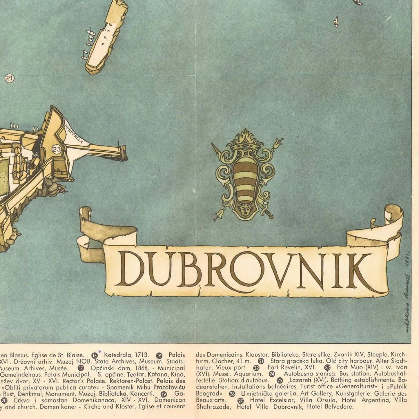 detail of the map from the bottom right corner