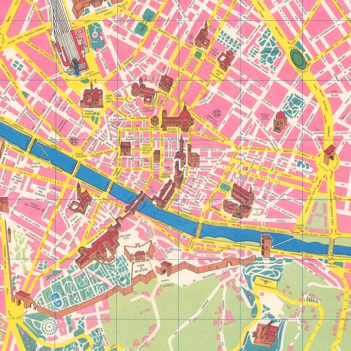 detail of the map from the centre left