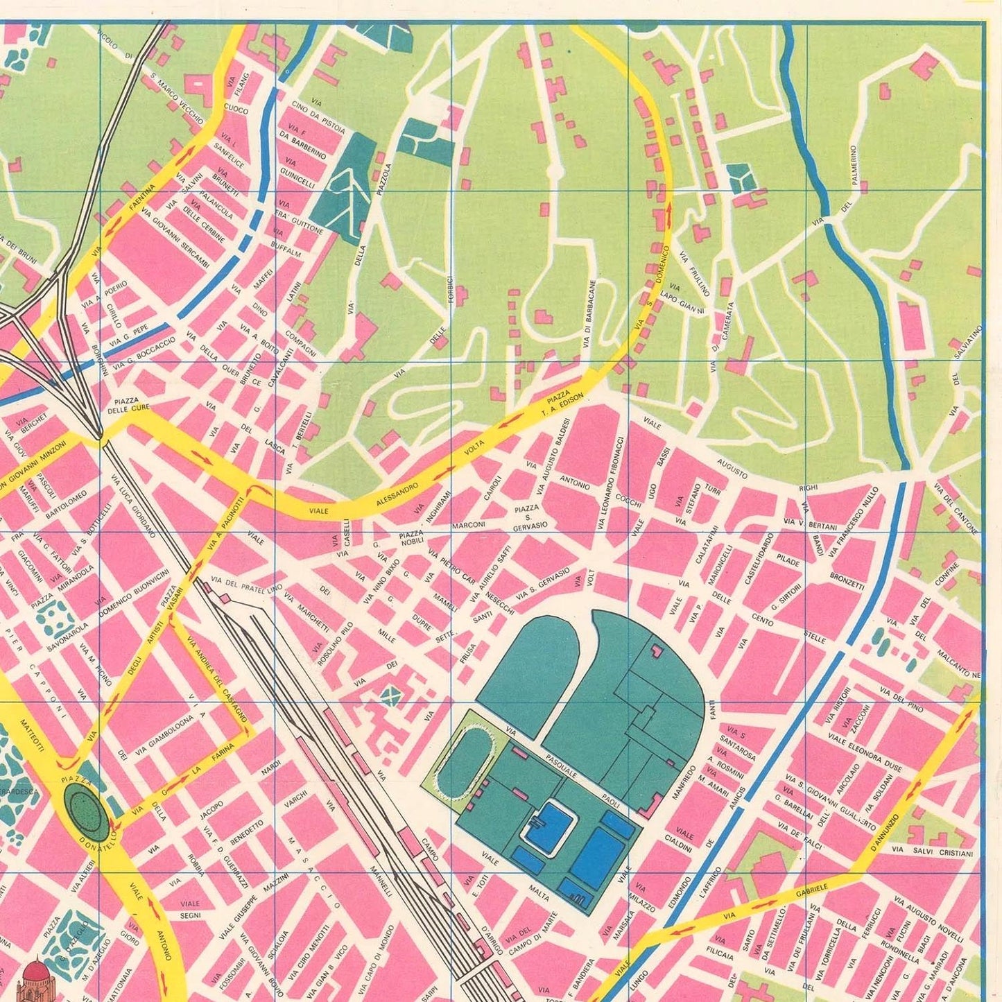 detail of the map from the top right corner