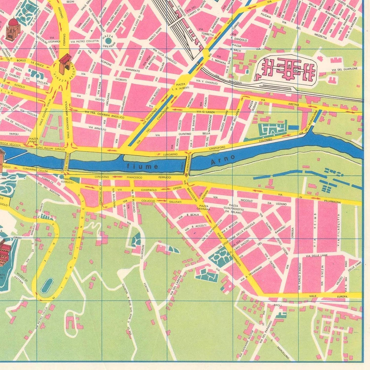 detail of the map from the bottom right corner