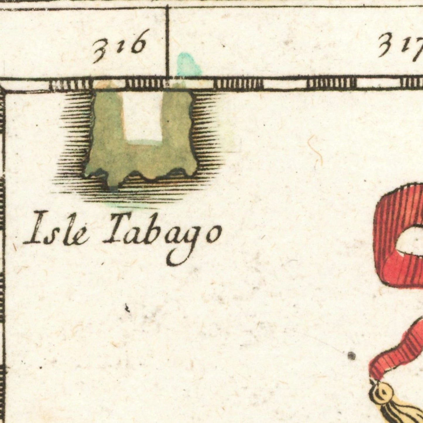 detail of the map from the centre left