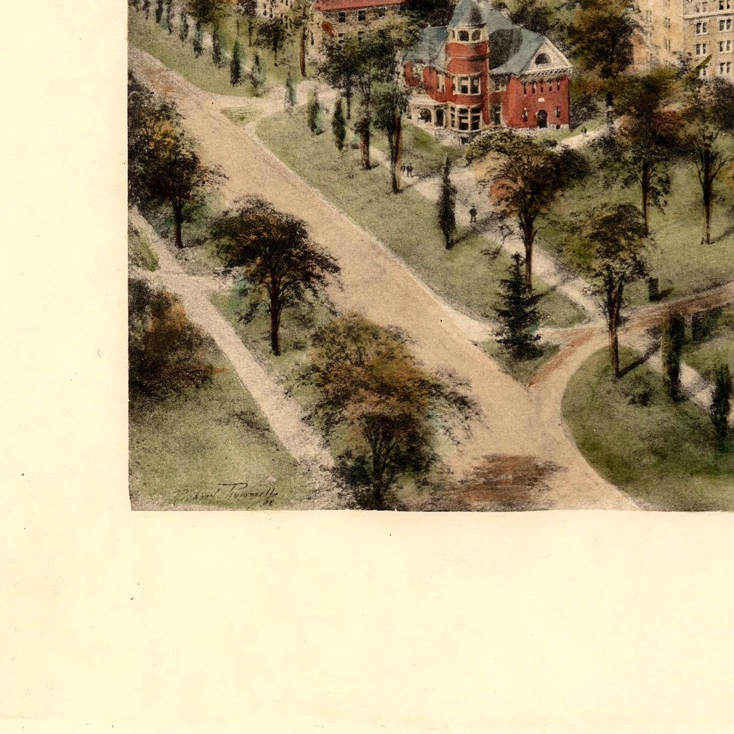 detail of the drawing reproduction from the bottom left corner