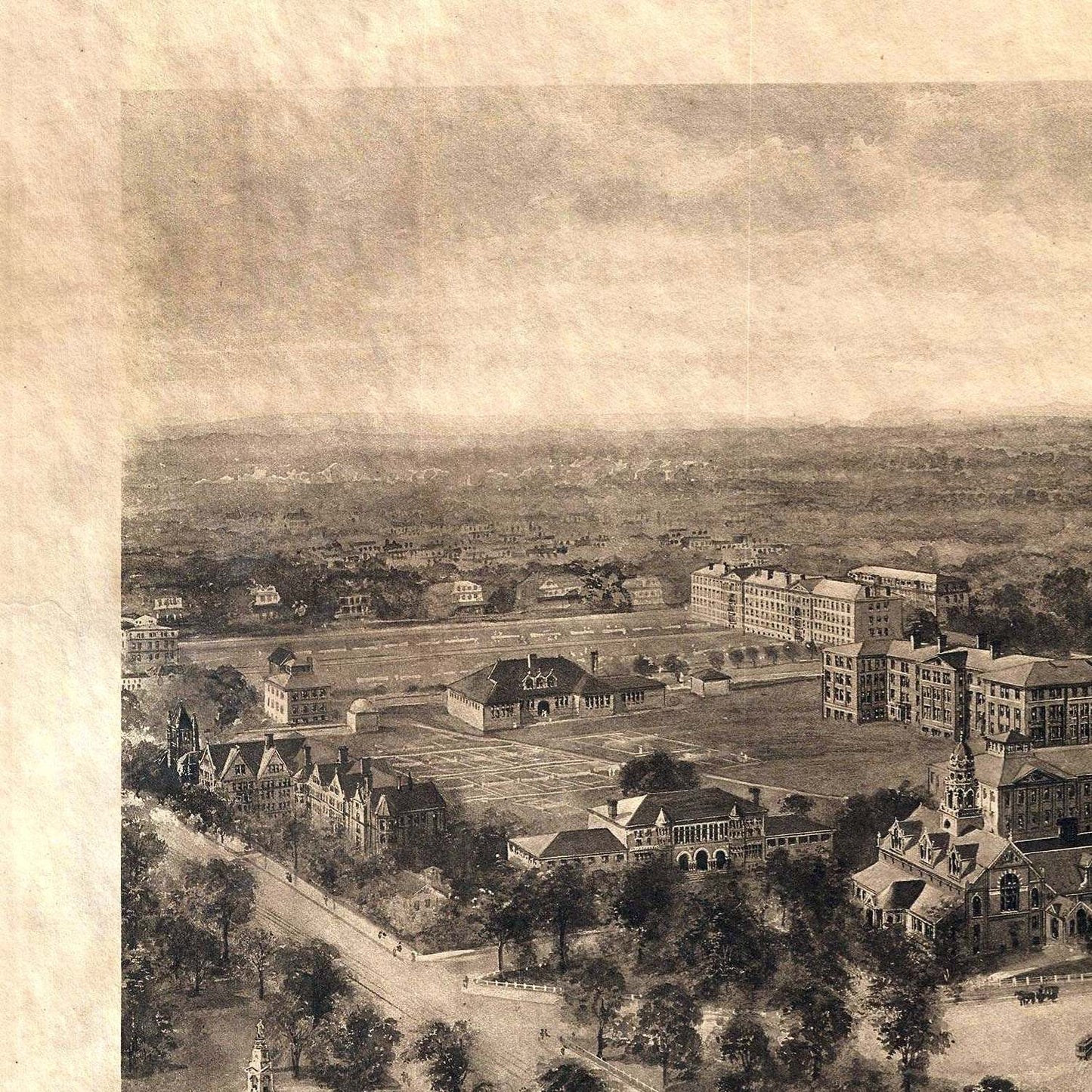 detail of the drawing reproduction from the top left corner