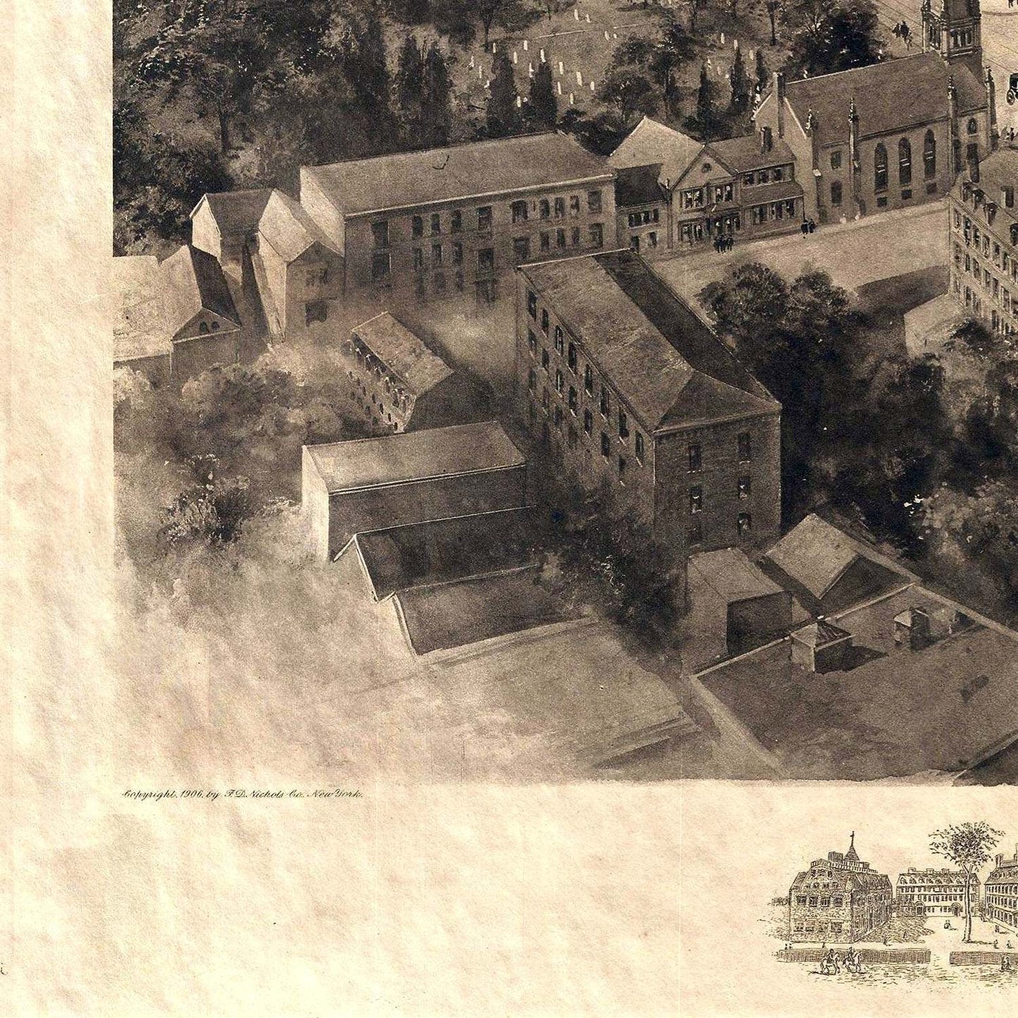 detail of the drawing reproduction from the bottom left corner