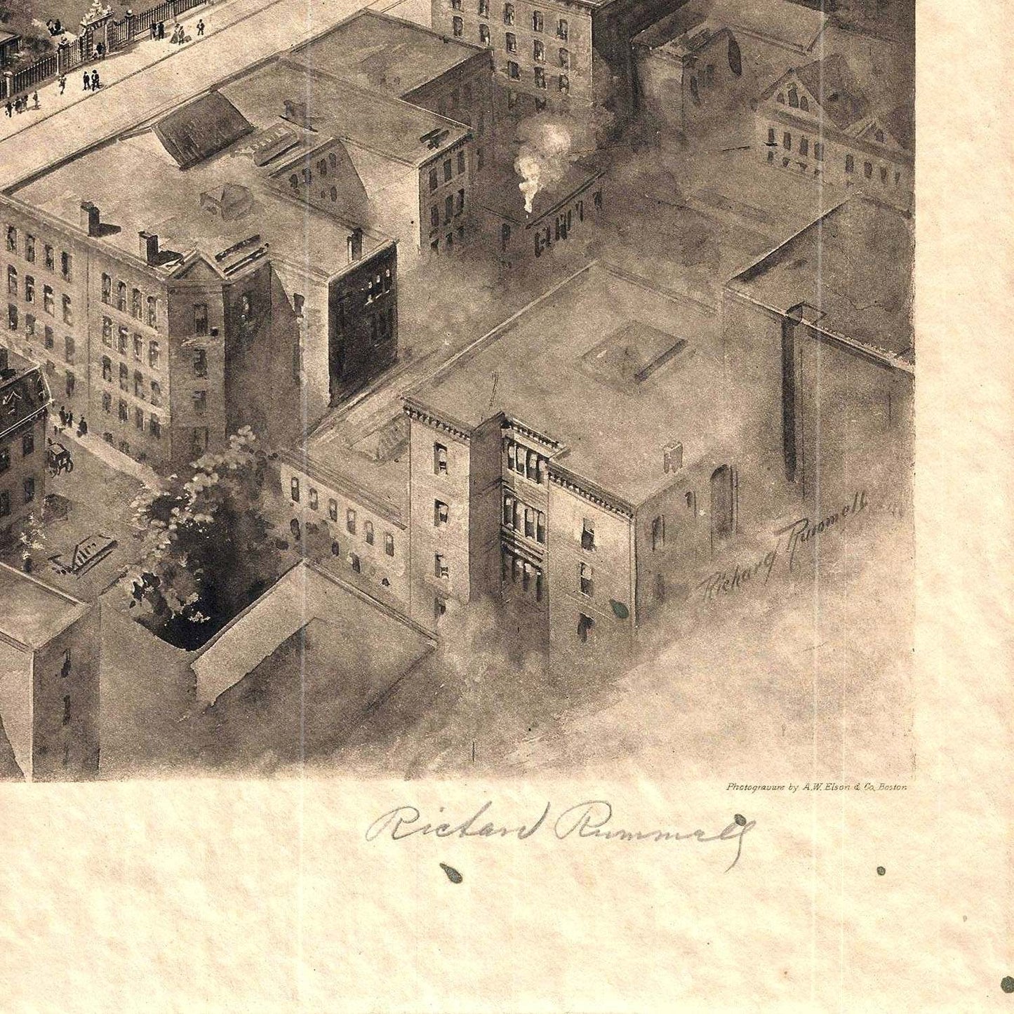 detail of the drawing reproduction from the bottom right corner