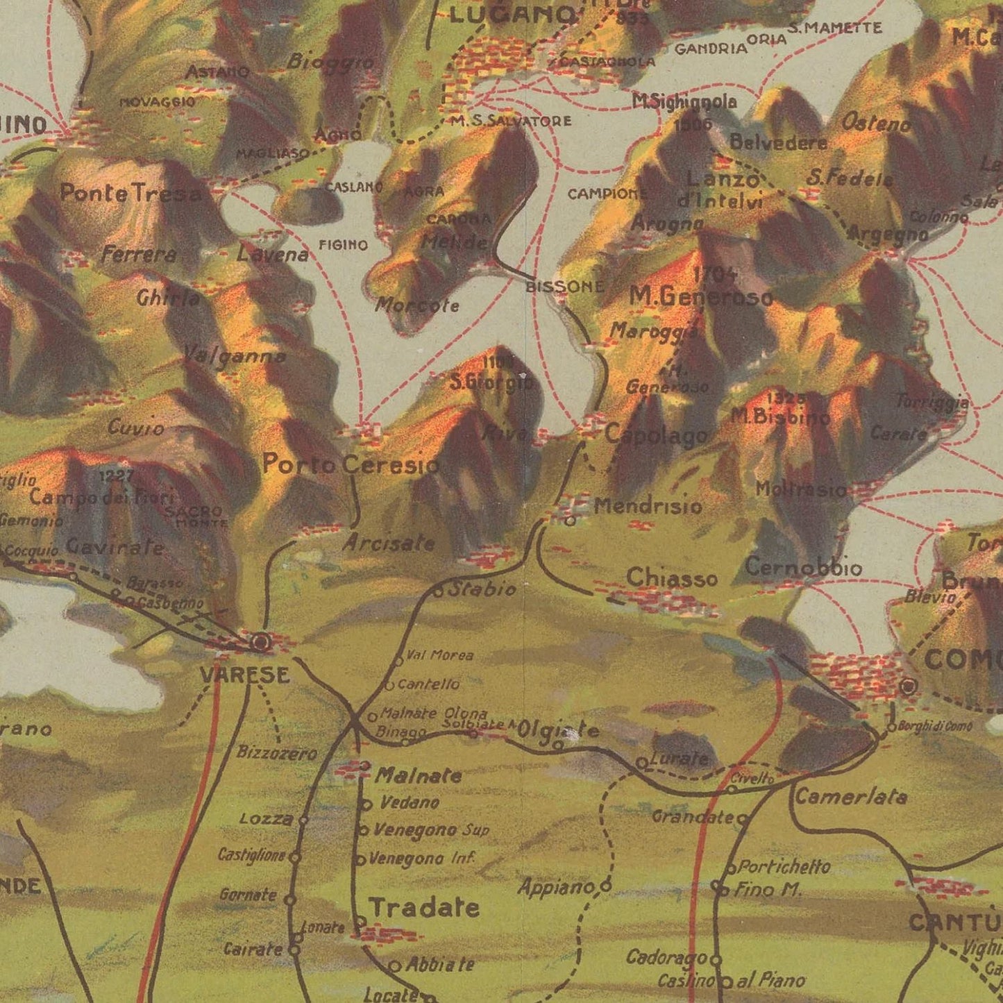 detail of the map from the centre