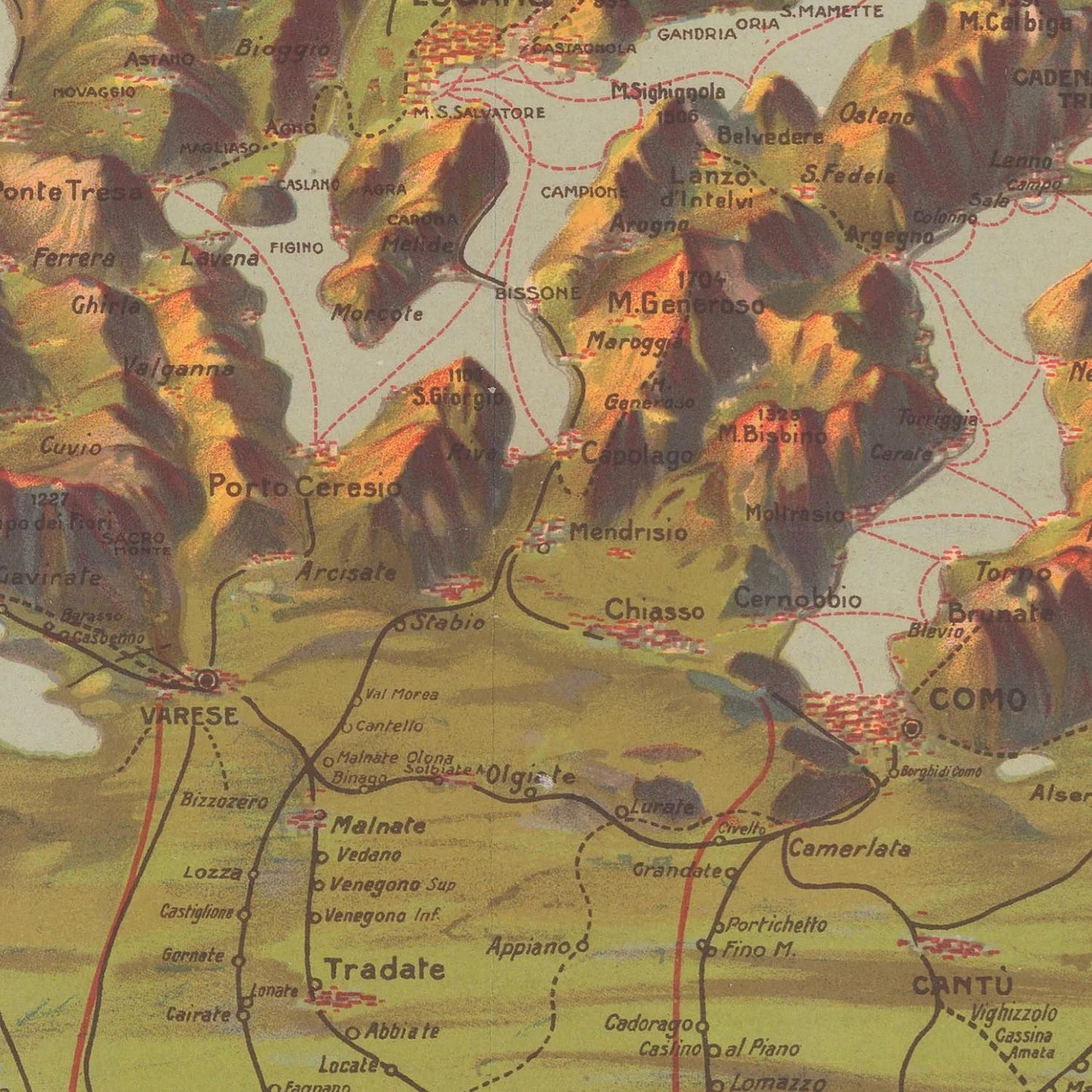detail of the map from the centre left
