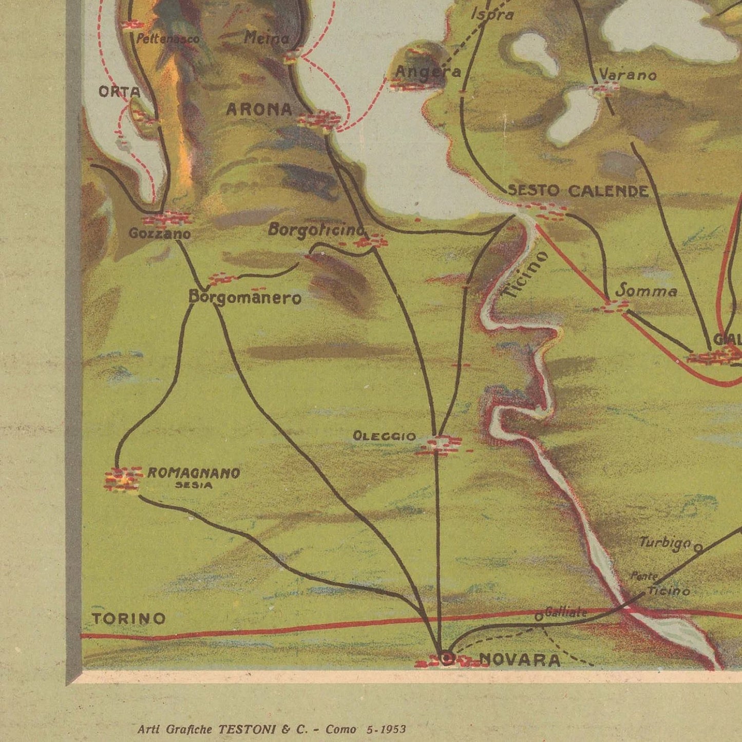 detail of the map from the bottom left corner