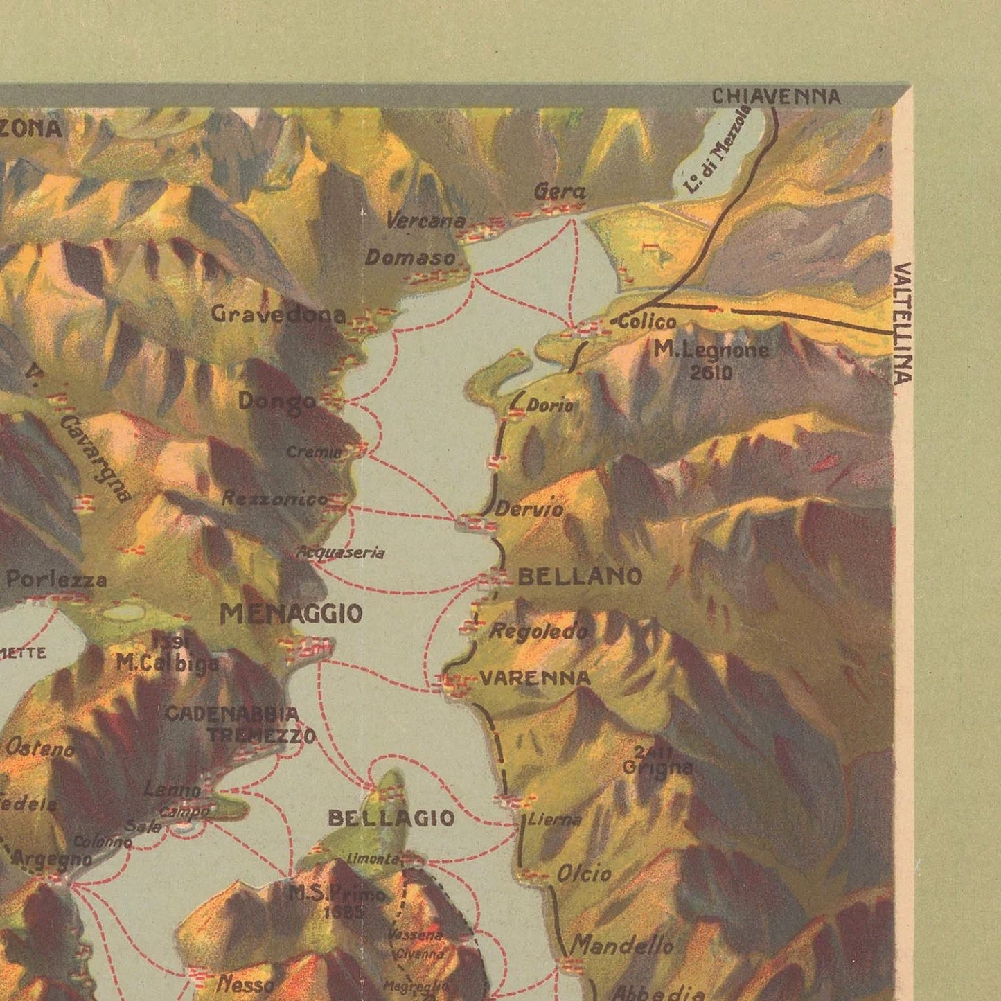 detail of the map from the top right corner