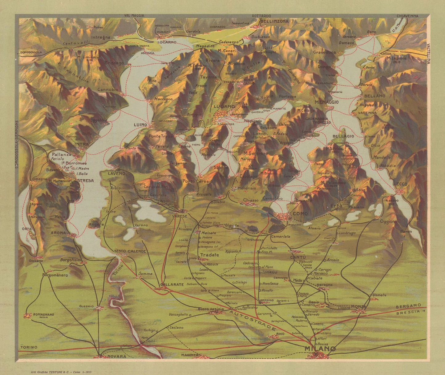 presentation of the map reproduction without a frame
