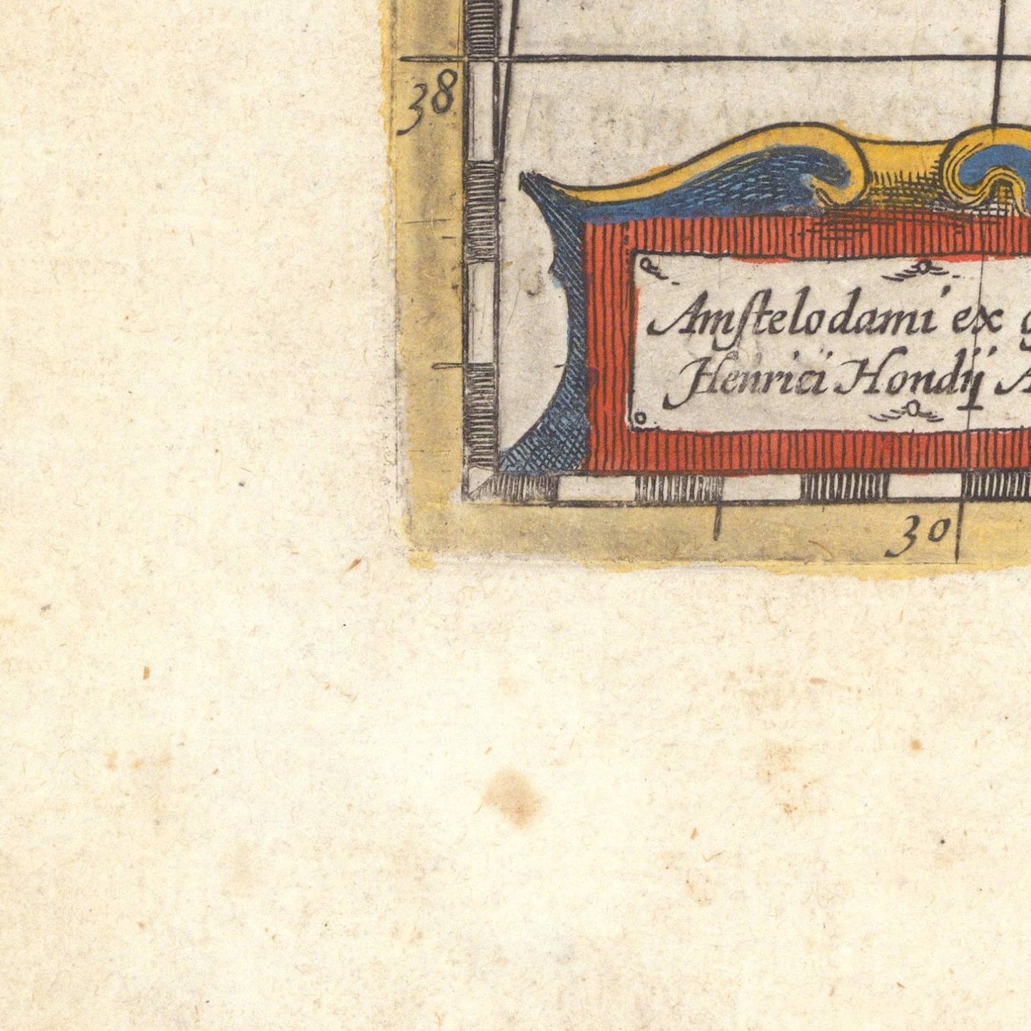 detail of the map from the bottom left corner