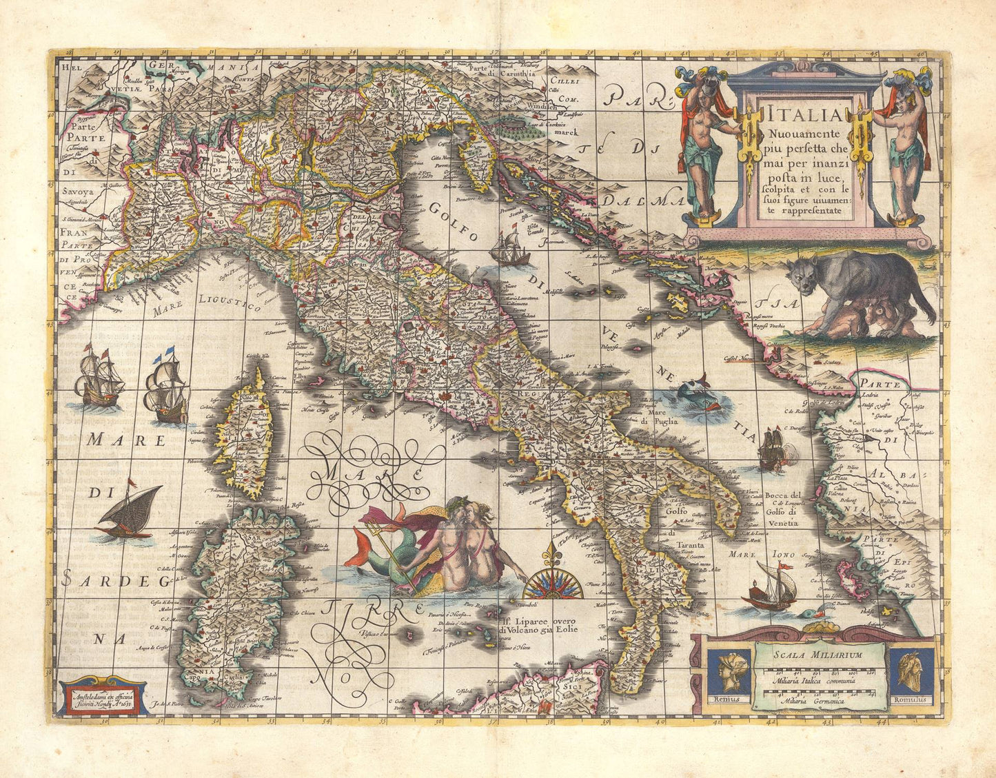 presentation of the map reproduction without a frame