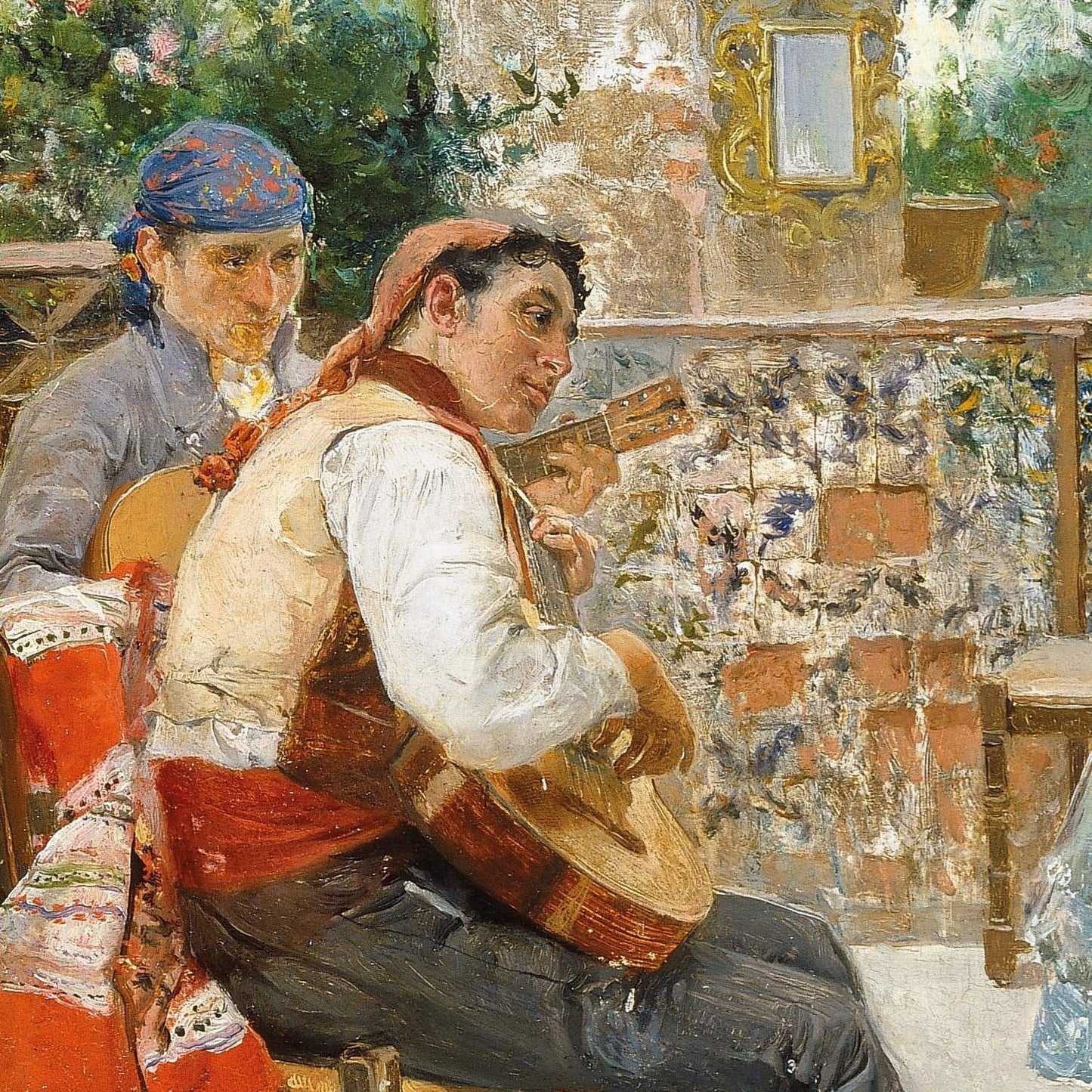 detail of the fine art reproduction from the centre left