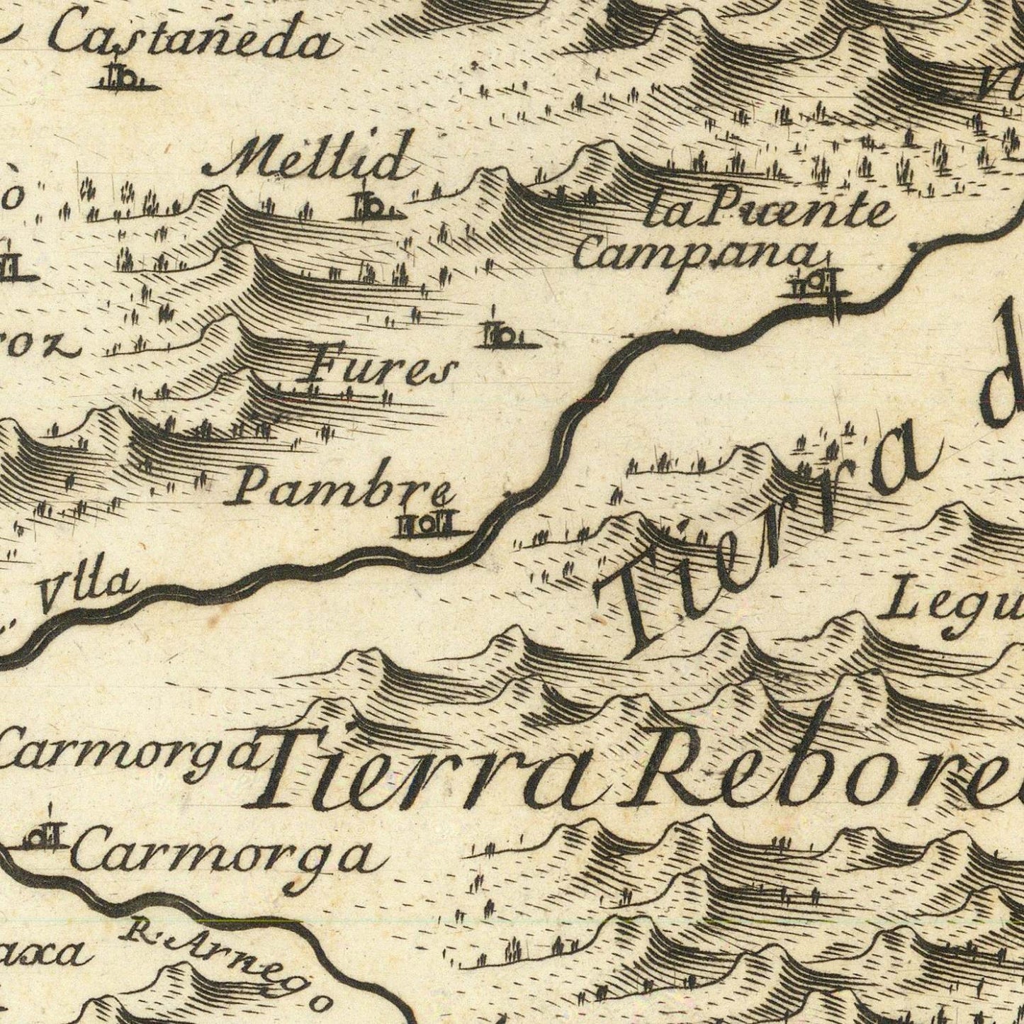 detail of the map from the centre
