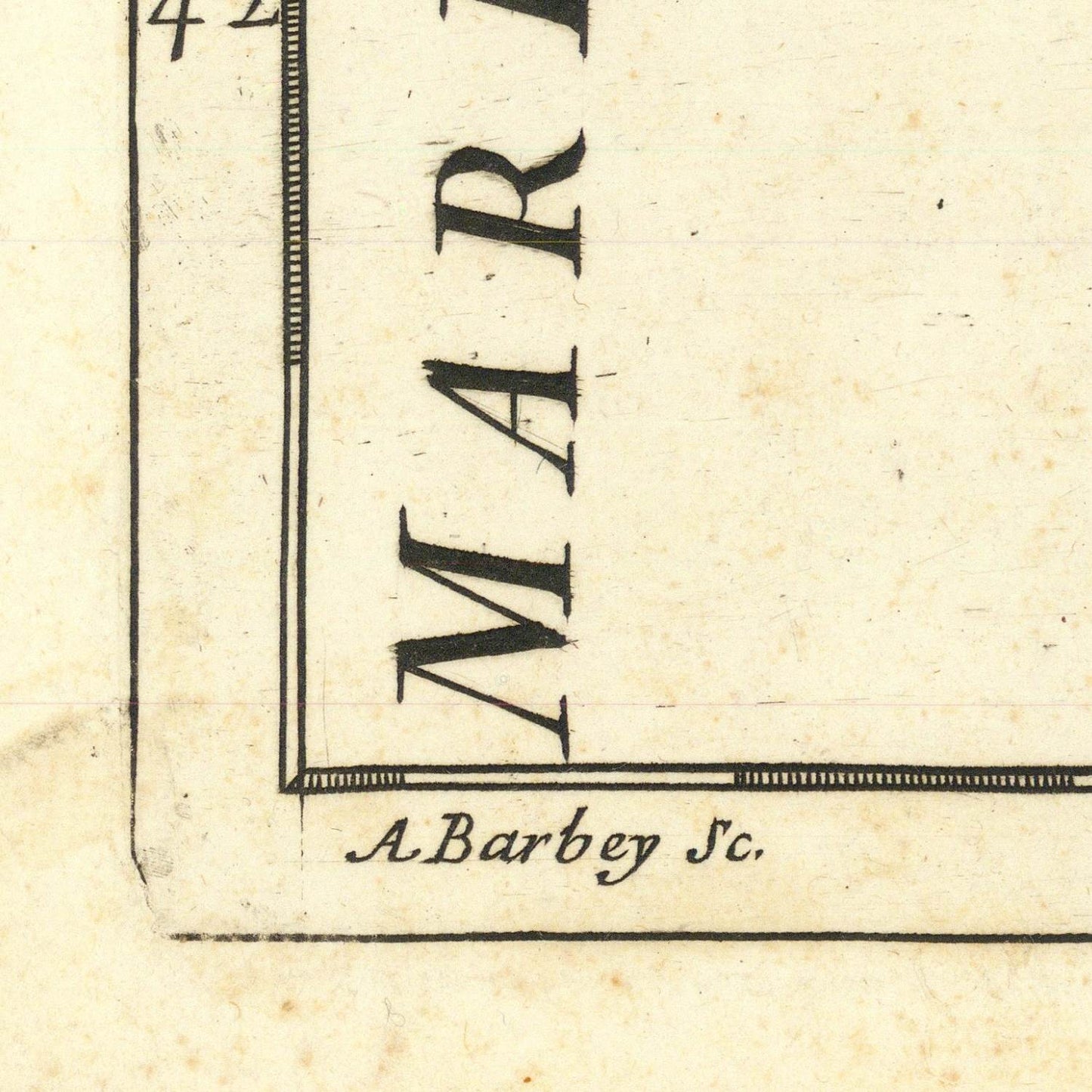 detail of the map from the bottom left corner