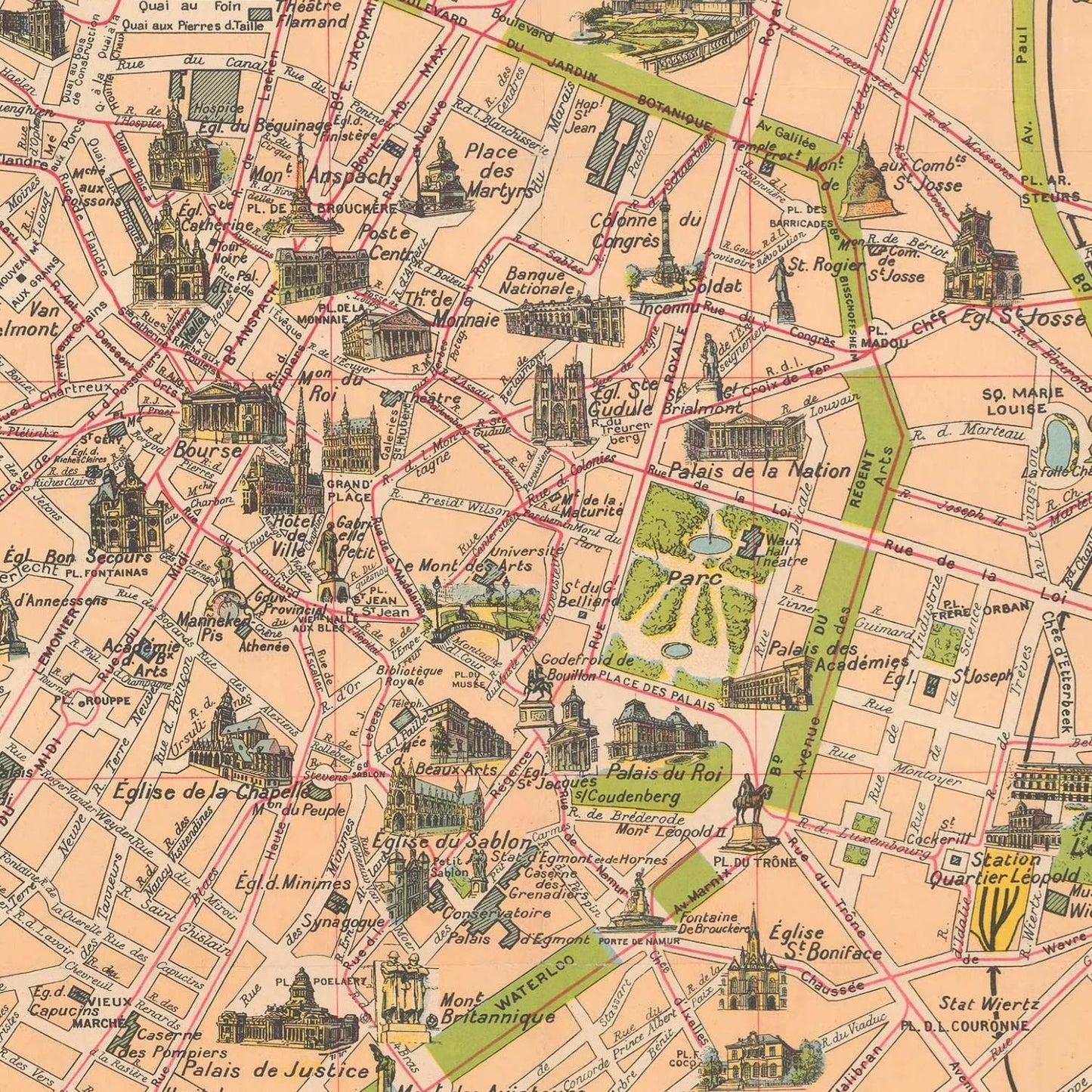 detail of the map from the centre