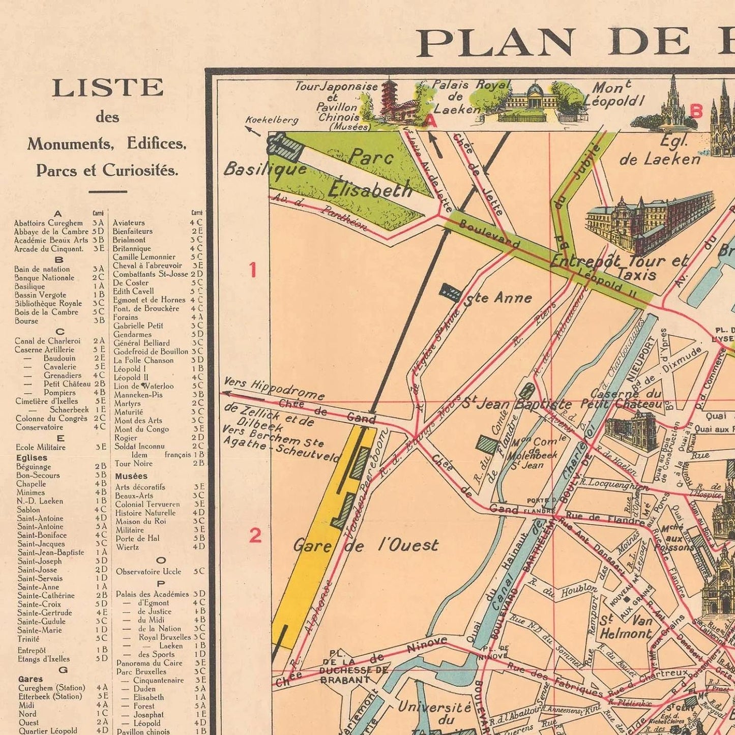 detail of the map from the top left corner