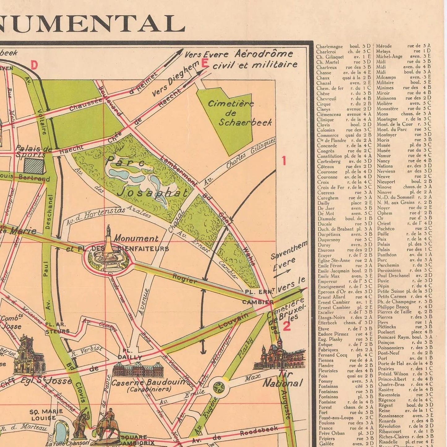 detail of the map from the top right corner