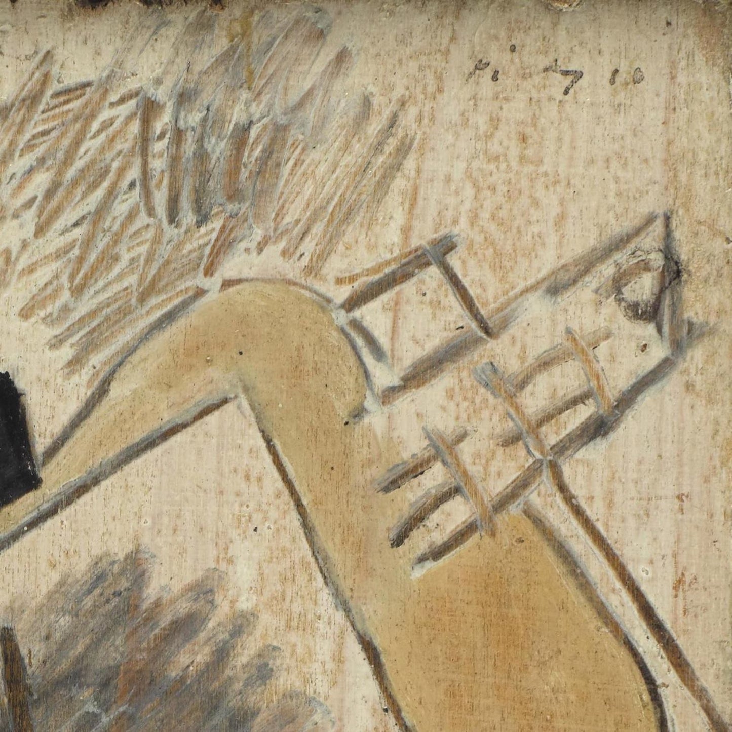 detail of the fine art reproduction from the top right corner