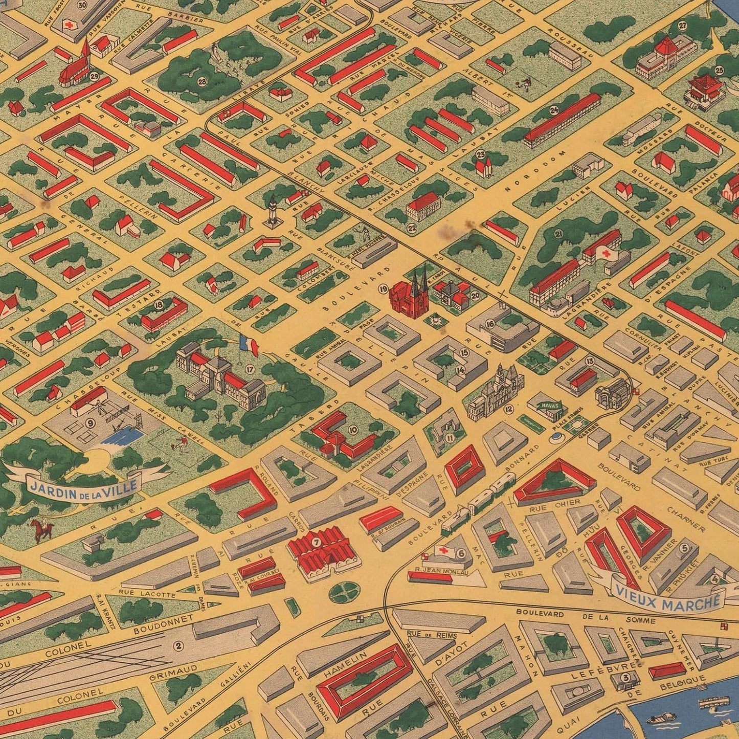 detail of the map from the centre