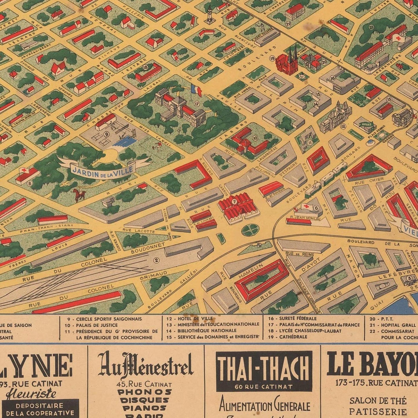 detail of the map from the centre left