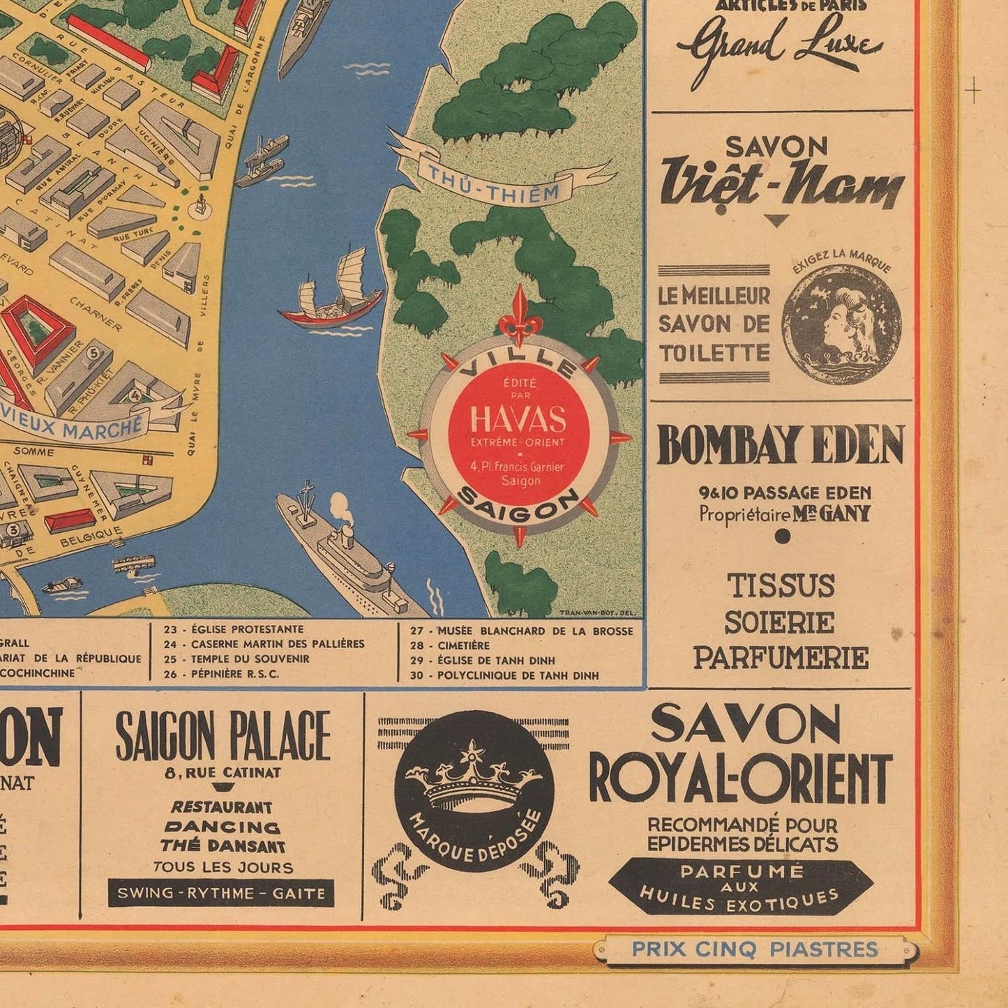 detail of the map from the bottom right corner