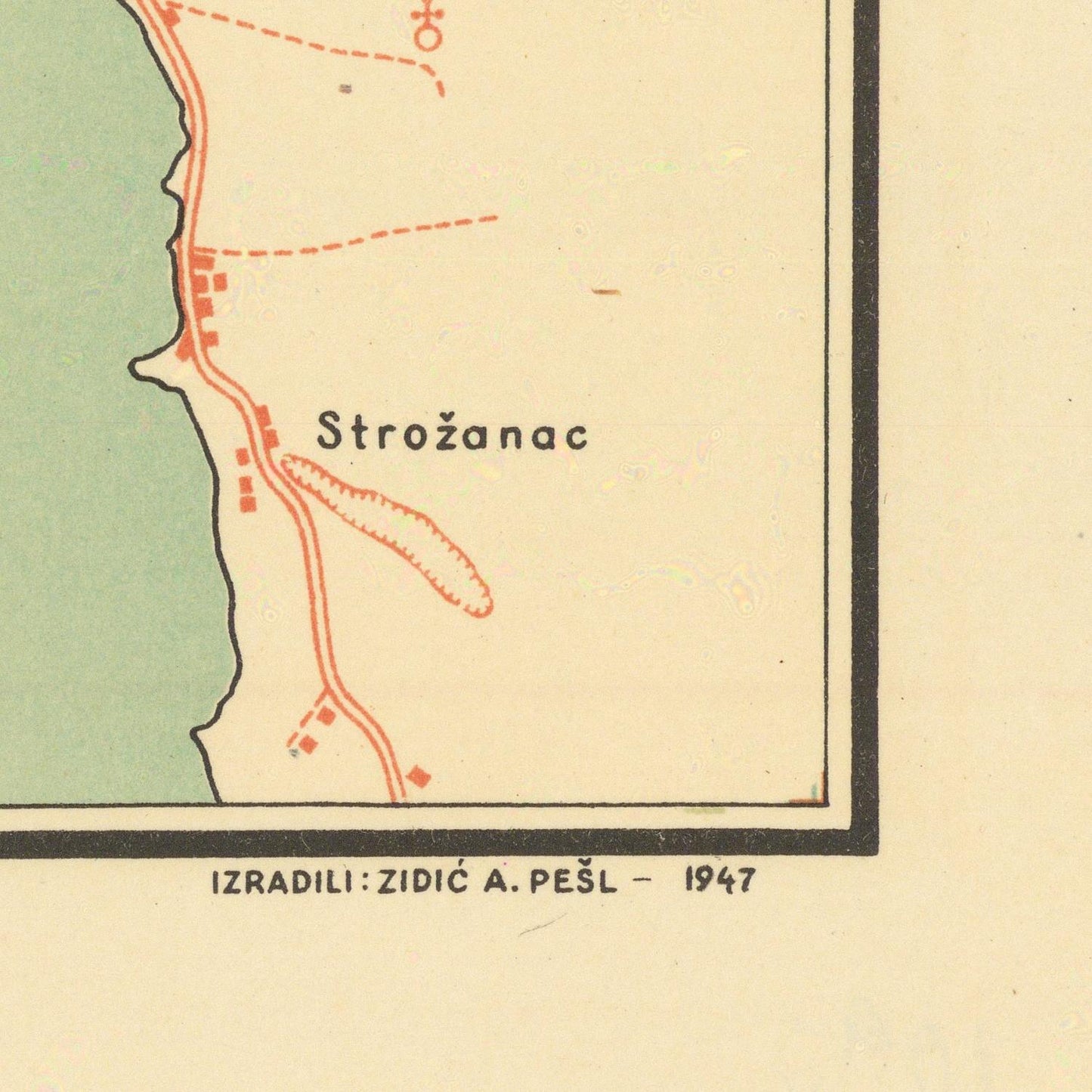 detail of the map from the bottom right corner
