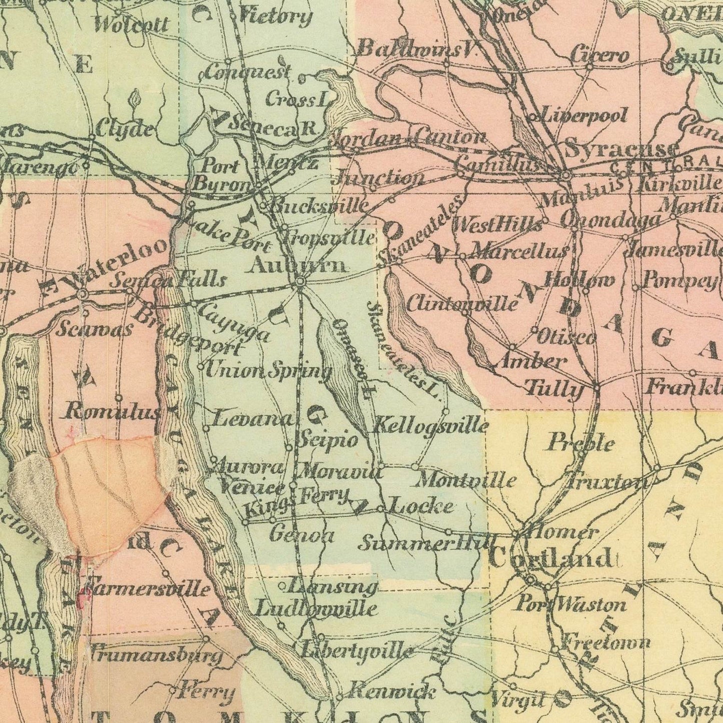 detail of the map from the centre