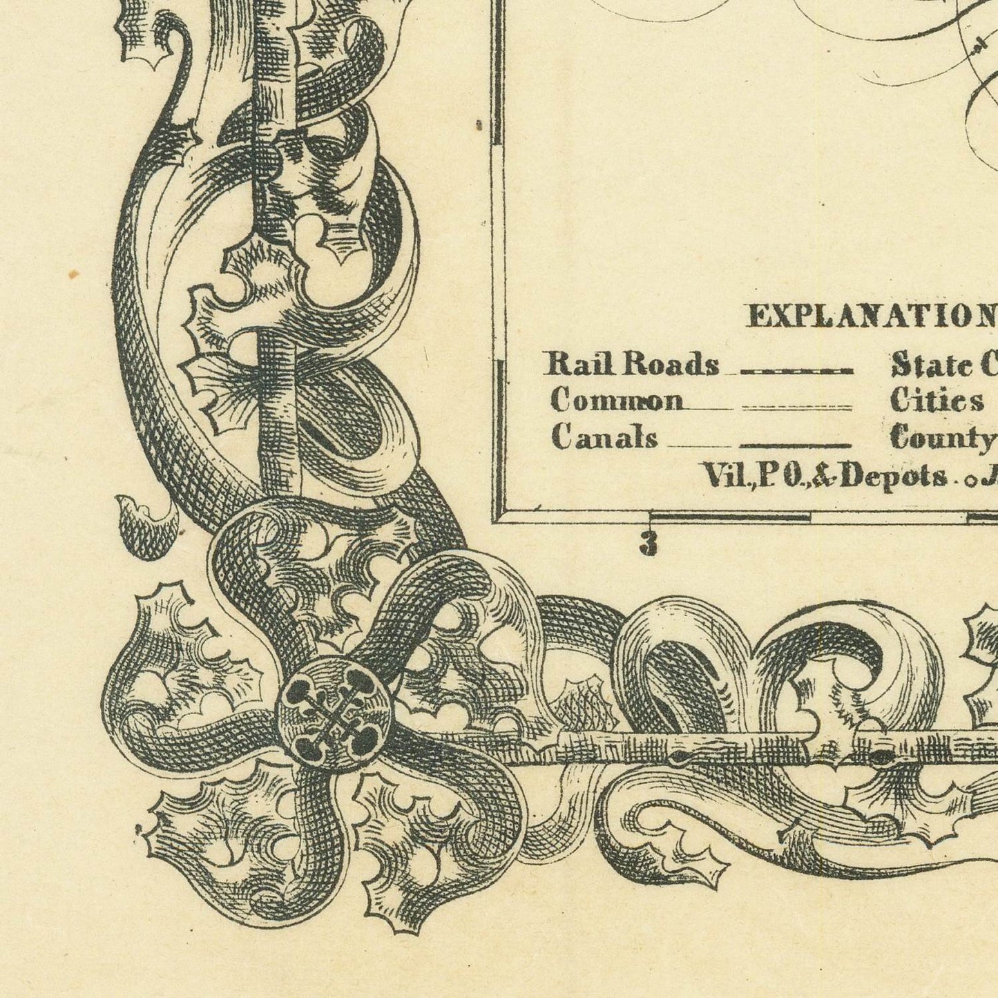 detail of the map from the bottom left corner