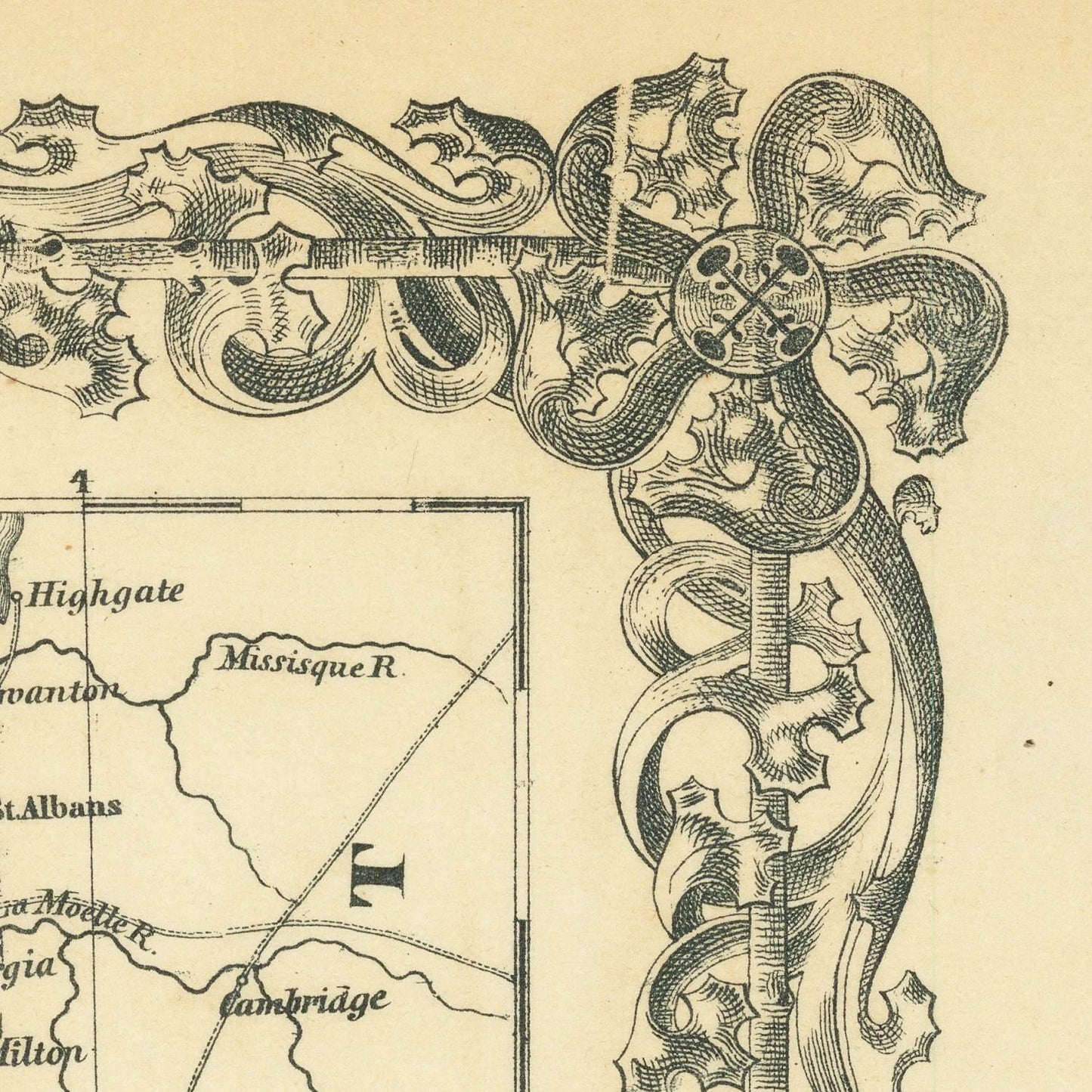 detail of the map from the top right corner