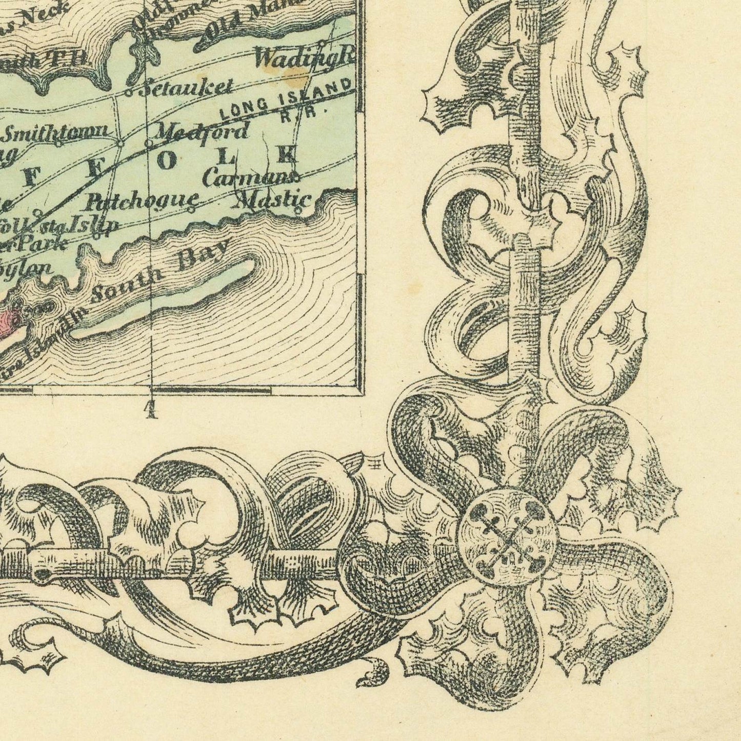 detail of the map from the bottom right corner