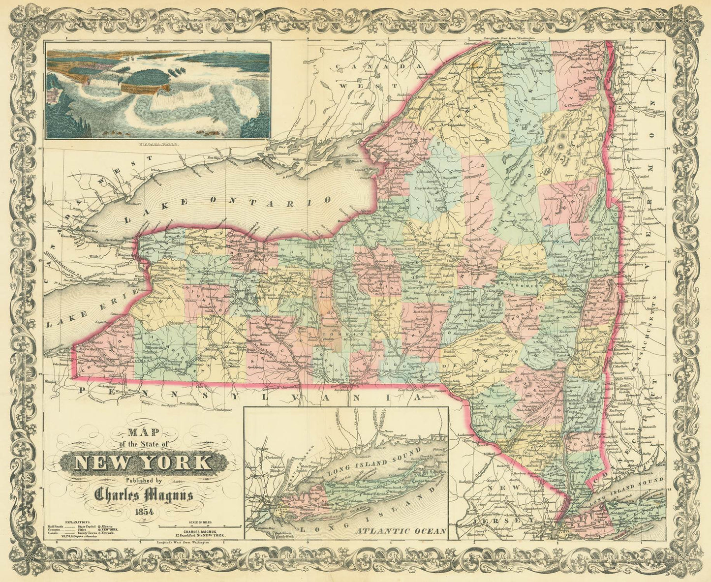 presentation of the map reproduction without a frame