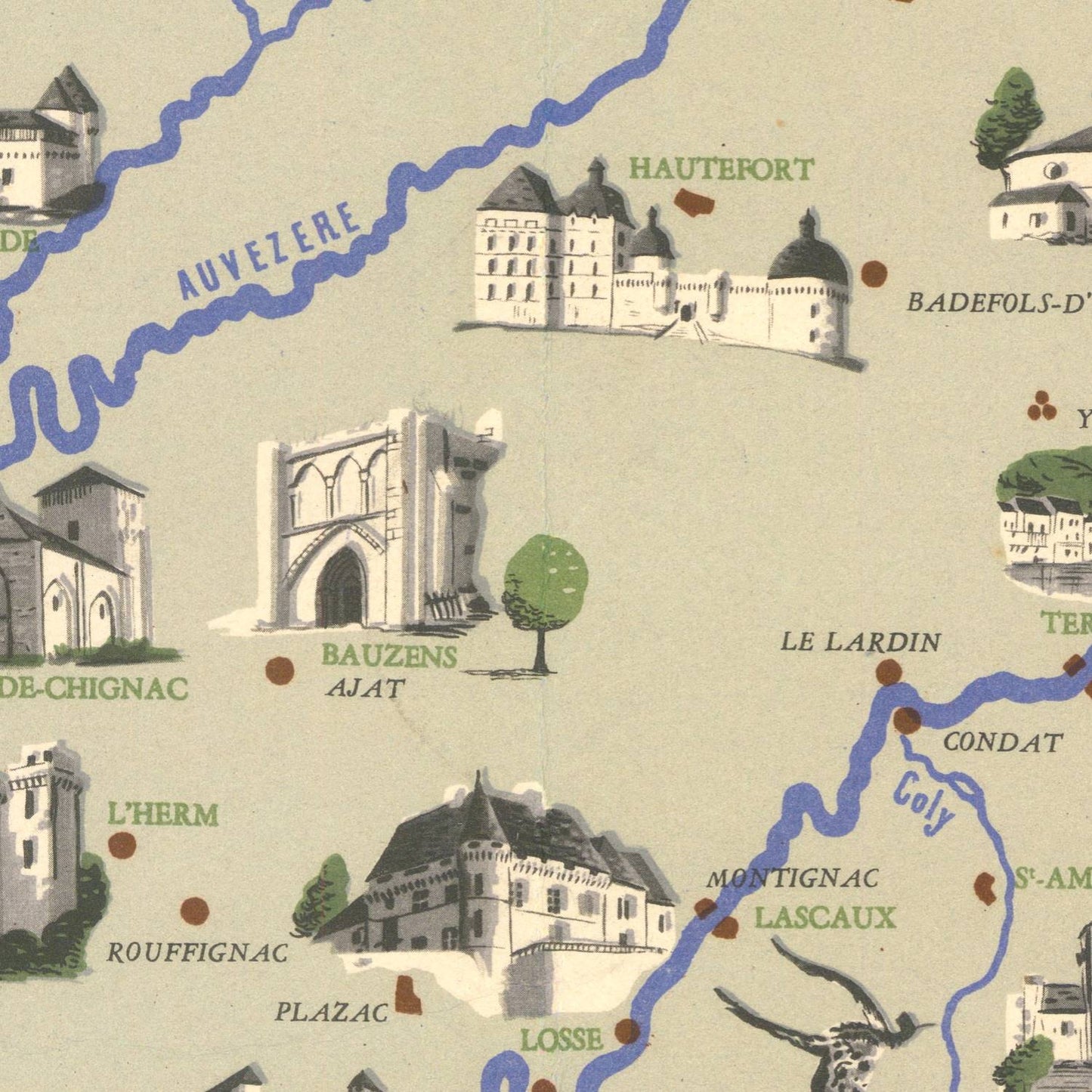 detail of the map from the centre