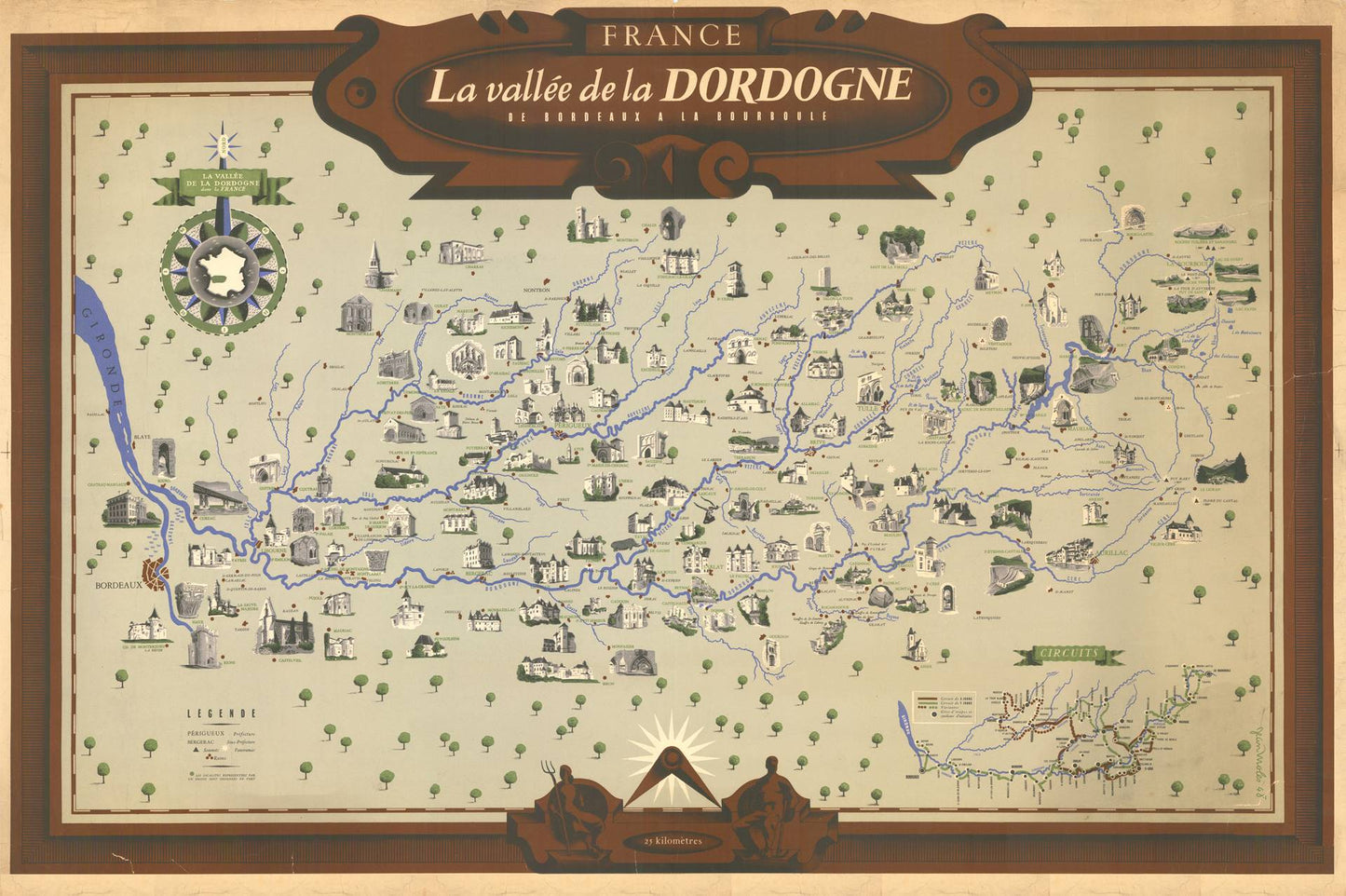 presentation of the map reproduction without a frame
