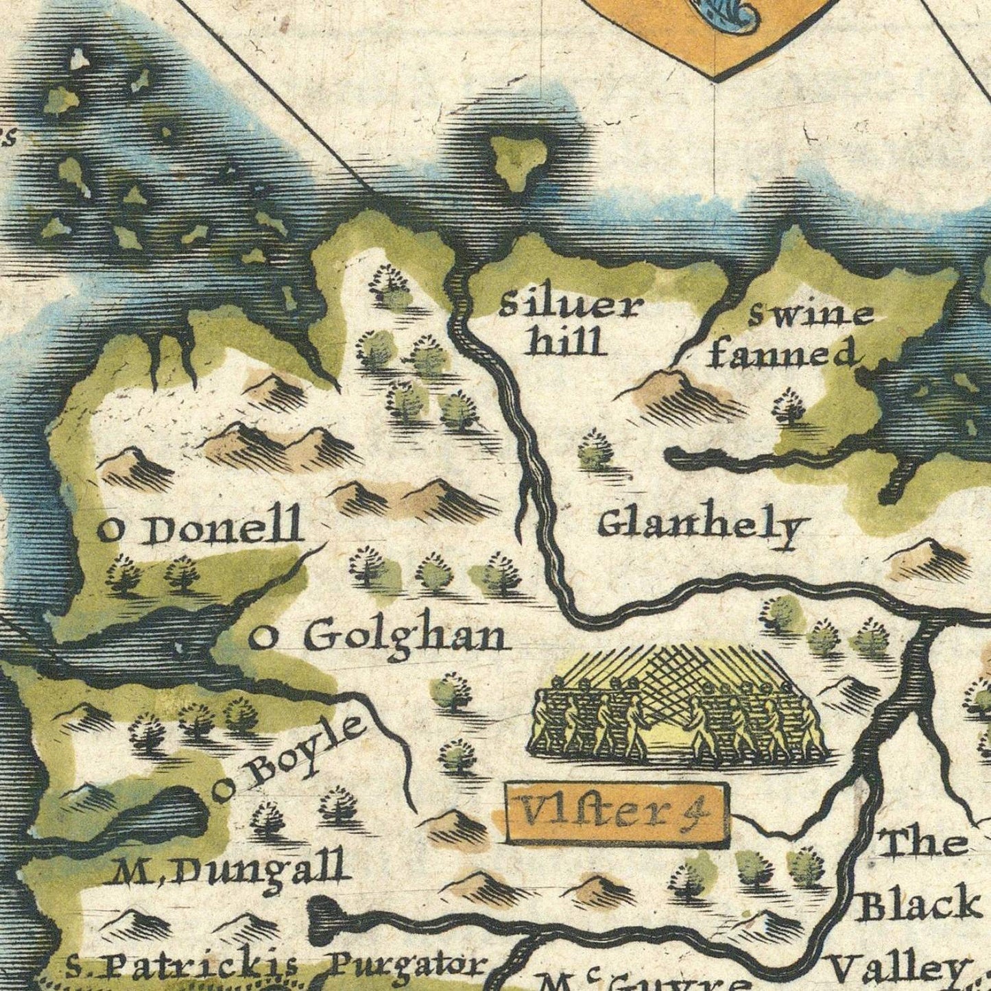 detail of the map from the centre left