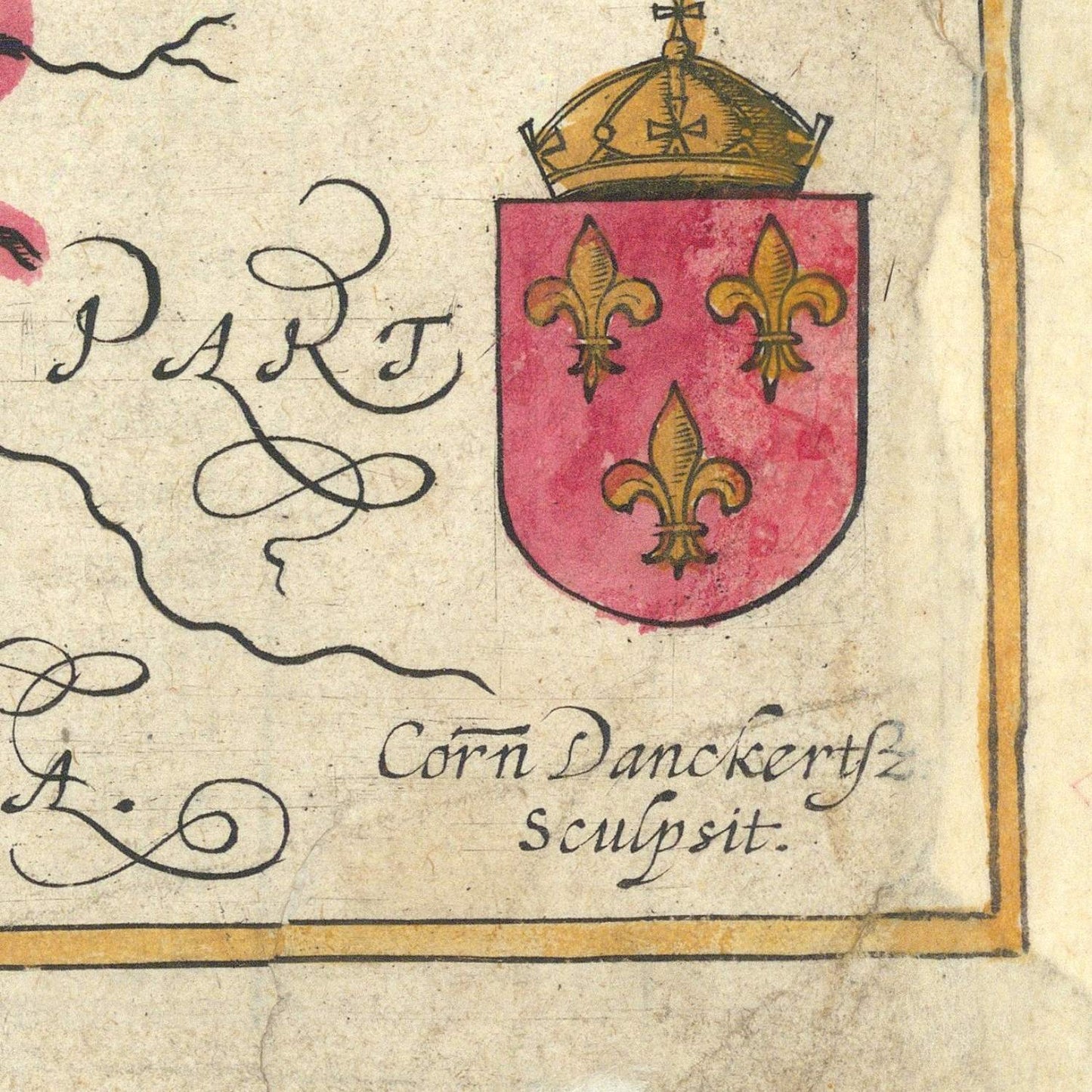detail of the map from the bottom right corner