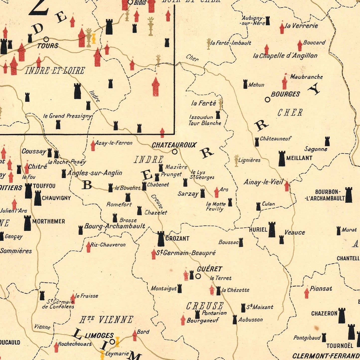 detail of the map from the centre
