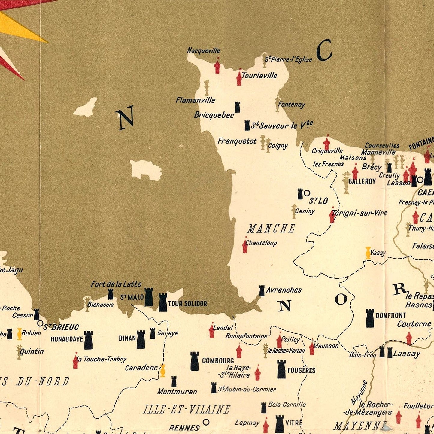 detail of the map from the centre left