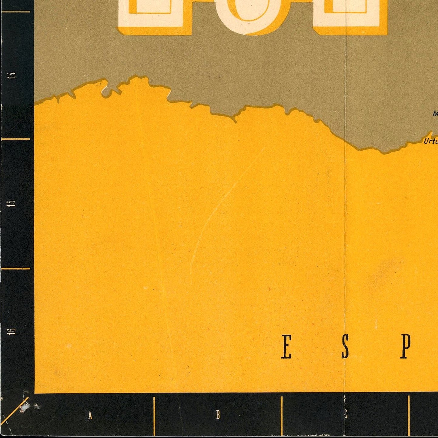 detail of the map from the bottom left corner