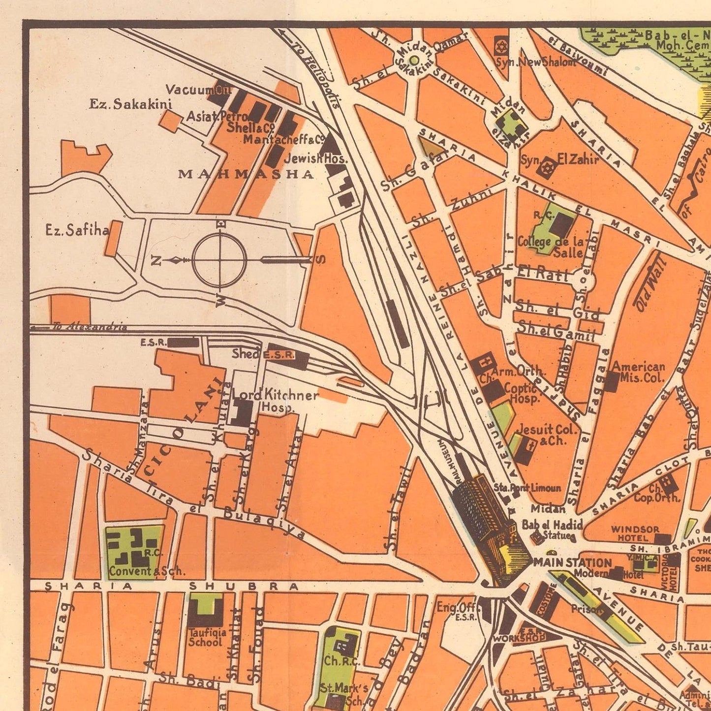 detail of the map from the top left corner