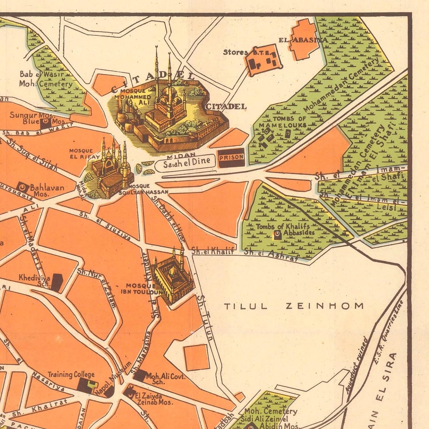 detail of the map from the top right corner