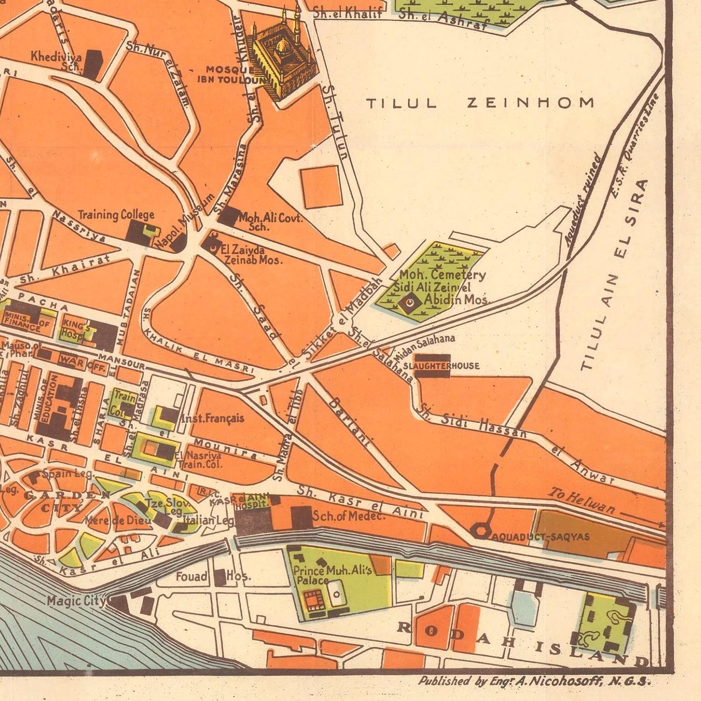 detail of the map from the bottom right corner